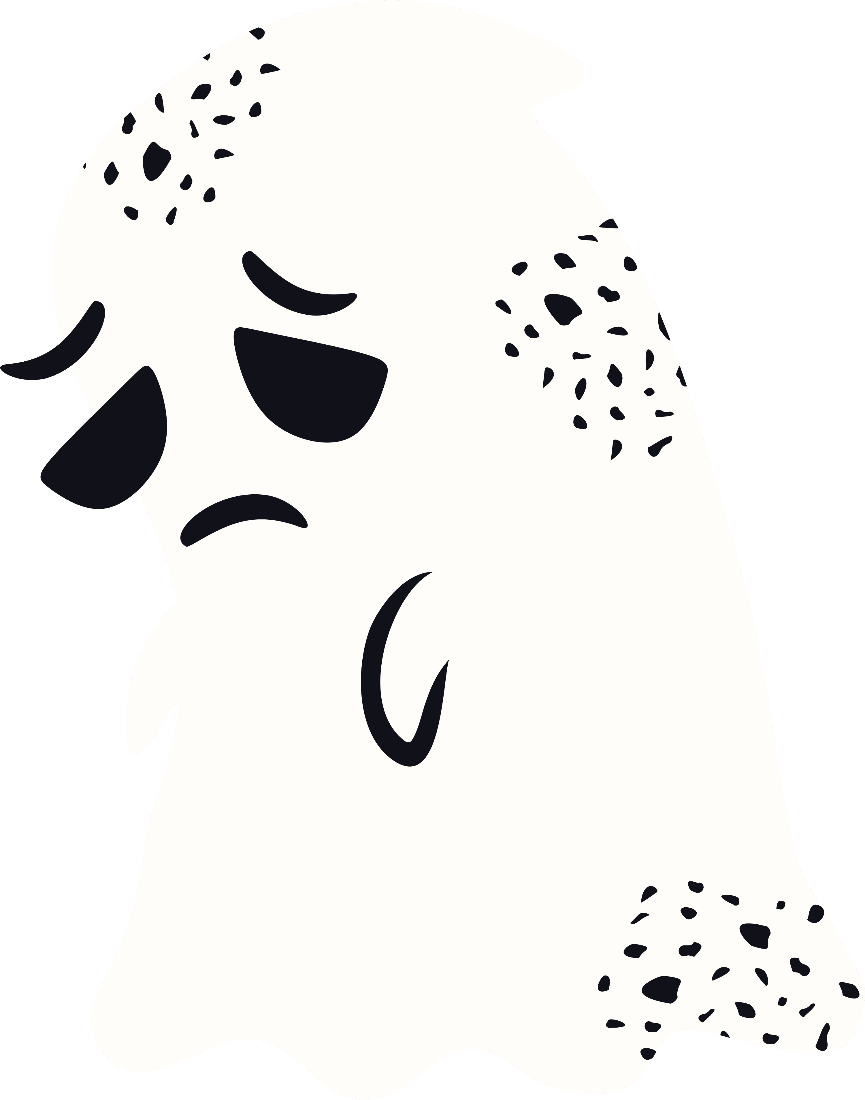 Sad ghost illustration